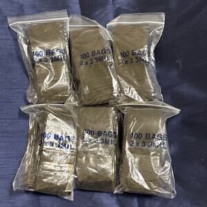 600pack Amber 2" x 3" Reclosable Poly Ziplock Plastic Bags- Parts-Film-3 MIL